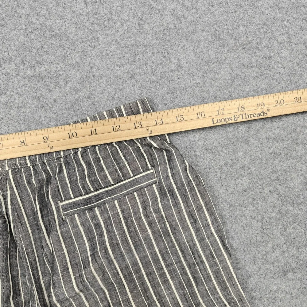 Marine Layer Pants Mens Small Gray Linen Lyocell Striped Jogger Elastic‎ Waist